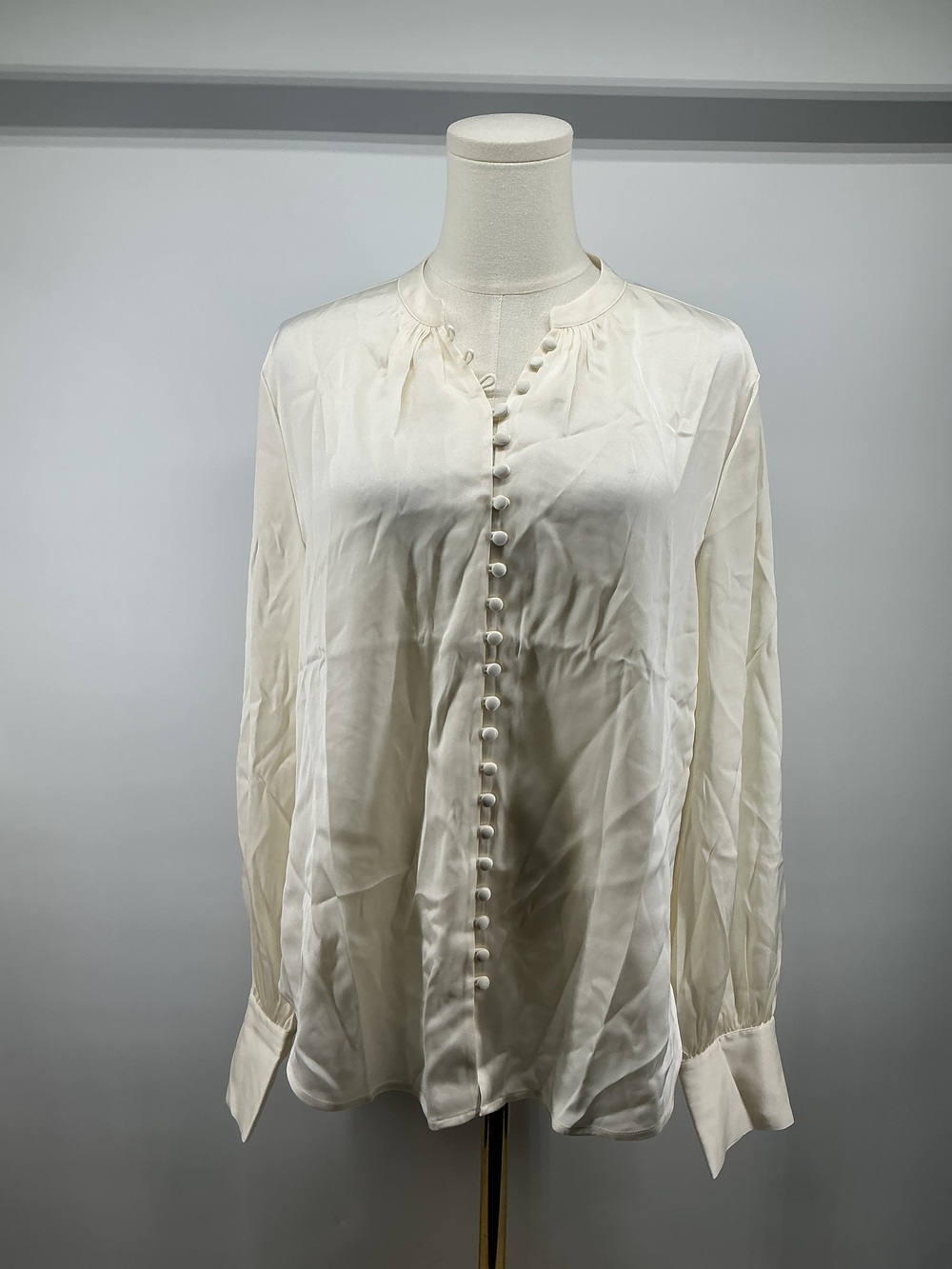 Washable Stretch Silk Peasant Blouse